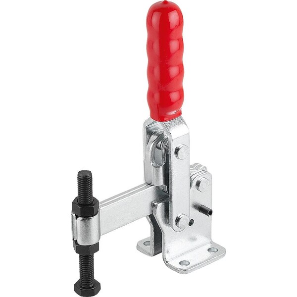 Kipp Toggle Clamp Vertical Std, Horizontal Foot F1=4400, Fixed Clamping Spindle M12X100, Steel Galvanized - K1438.04400