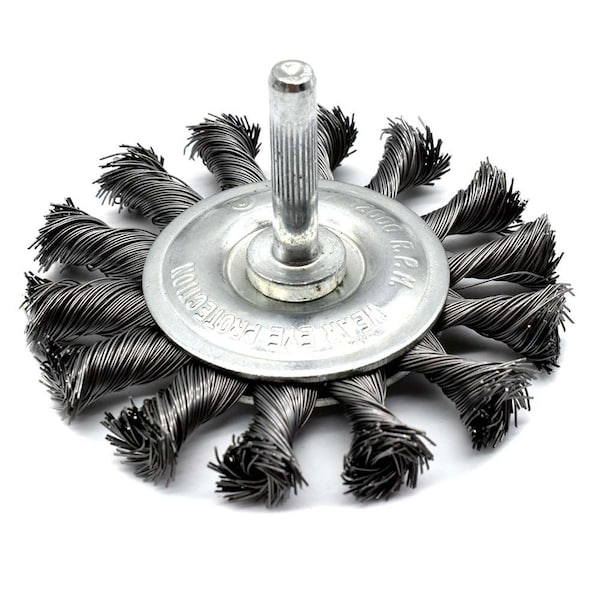 Superior Steel 3" Wire Wheel 1/4" Shank - Knotted Wire 20,000 RPM - S1867
