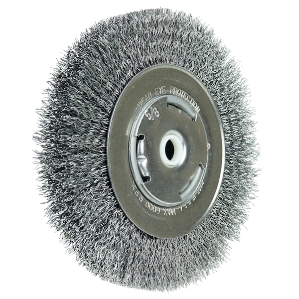 Weiler 6" Bench Grinder Wheel Wide Face .014" Steel Fill 5/8"-1/2" Arbor Hole - 6645