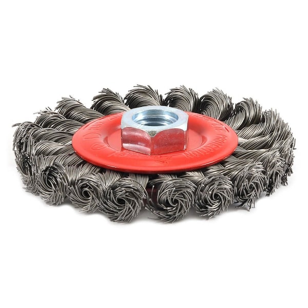 Forney Wire Wheel, Knotted, 4 in x .020 in x 5/8 in-11 Arbor - 72759