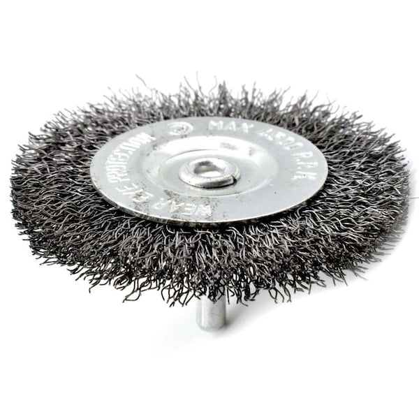 Superior Steel 2" Wire Wheel 1/4" Shank - Coarse Crimped Wire 4500 RPM - S1860