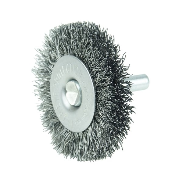 Weiler 2" Wire Radial Wheel, .0118" Steel Fill, 1/4" Stem - 17956