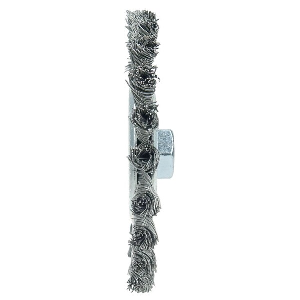 Weiler Wolverine 6" Knot Wire Wheel, .025" Steel Fill, 5/8"-11 UNC Nut - 36224