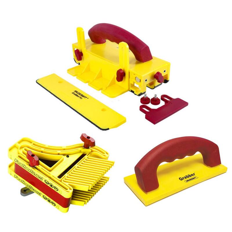 Paquete de seguridad PRO de Milescraft - Bloque de empuje profesional y juego de tablilla para sierras de mesa, mesas de enrutador y sierras de banda - 7367