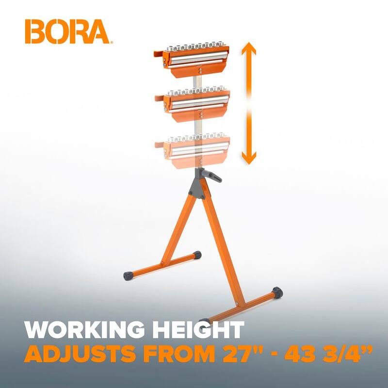 Soporte rodante de pedestal Tri-Función BORA de 27 a 43-3/4 pulgadas (2 piezas) - PM-5093T
