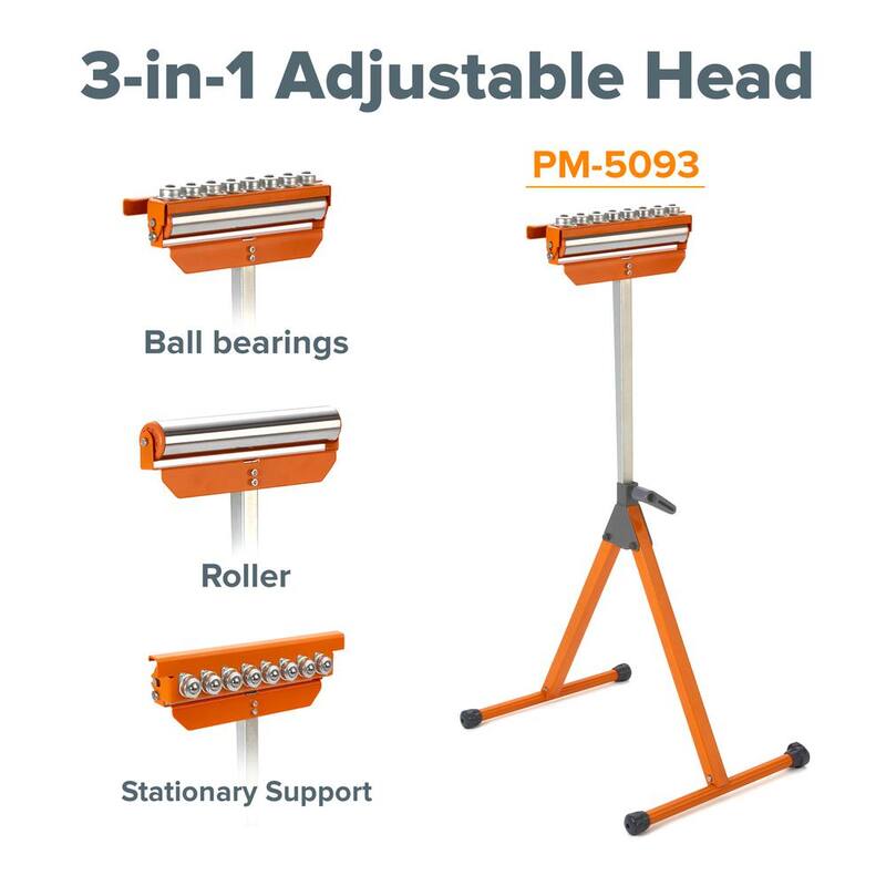 Soporte rodante de pedestal Tri-Función BORA de 27 a 43-3/4 pulgadas (2 piezas) - PM-5093T