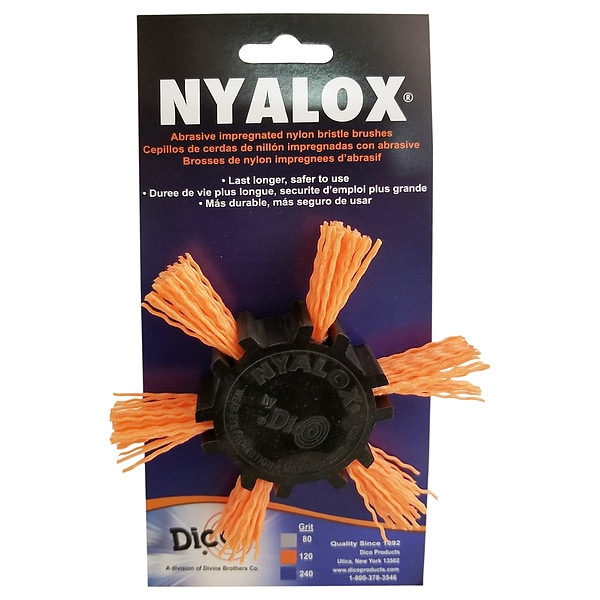 Nyalox By Dico Nyalox Flap Brush, 120 Grit, Orange, 4" - 7200045