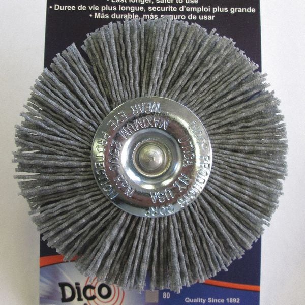 Nyalox By Dico Nyalox Wheel Brush, 80 Grit, Gray, 4" - 7200036