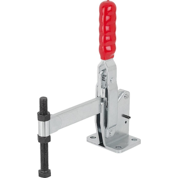 Kipp Toggle Clamp Vertical Std, Horizontal Foot F2=8000, Full Holding Arm M16X150, Steel Zinc Plated,  - K1258.08000