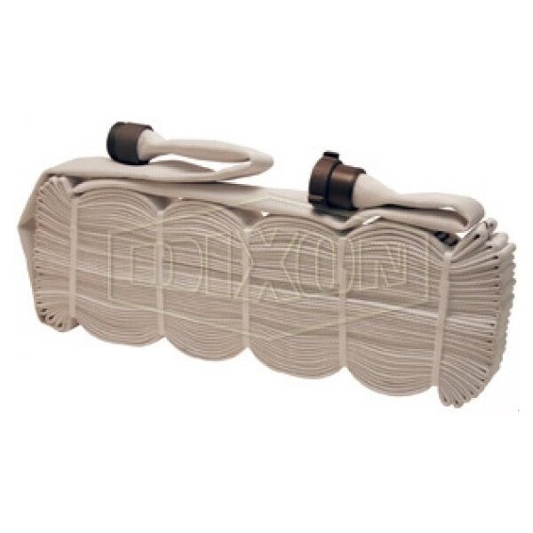 Dixon Folded Single Jacket Rack Hose, 1-1/2 in, NST NH, 50 ft L, 225 psi Working, Aluminum - R515-50RAF/F