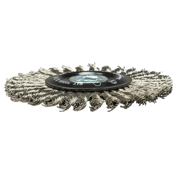 Forney Command PRO Wire Wheel, Stringer Bead, Stainless Steel, 4 in x .020 in x 5/8 in-11 - 72804