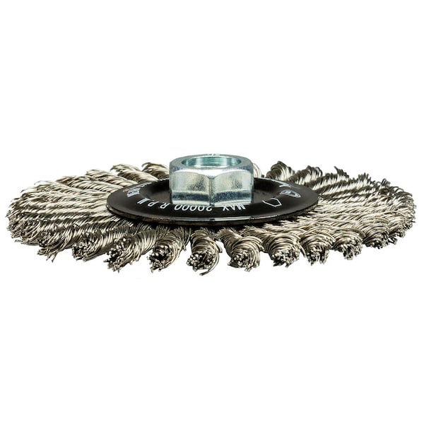 Forney Command PRO Wire Wheel, Stringer Bead, Stainless Steel, 4 in x .020 in x 5/8 in-11 - 72804