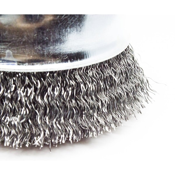 Continental Abrasives 5"x5/8"-11 Crimped Wire Cup Brush - Carbon - W4-050751