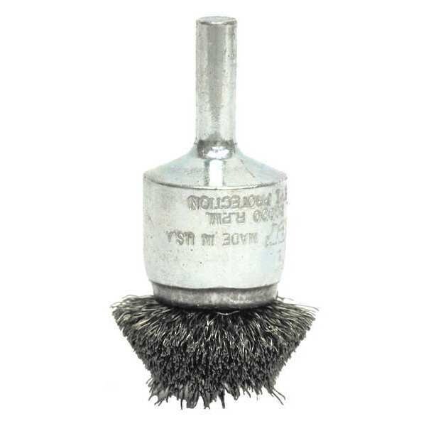 Weiler 2" Circular Flared Crimped Wire End Brush .014" Steel Fill - 11142