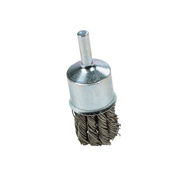 Forney Command PRO End Brush Knotted, 1 in x .020 in x 1/4 in Shank, Bulk - 72266