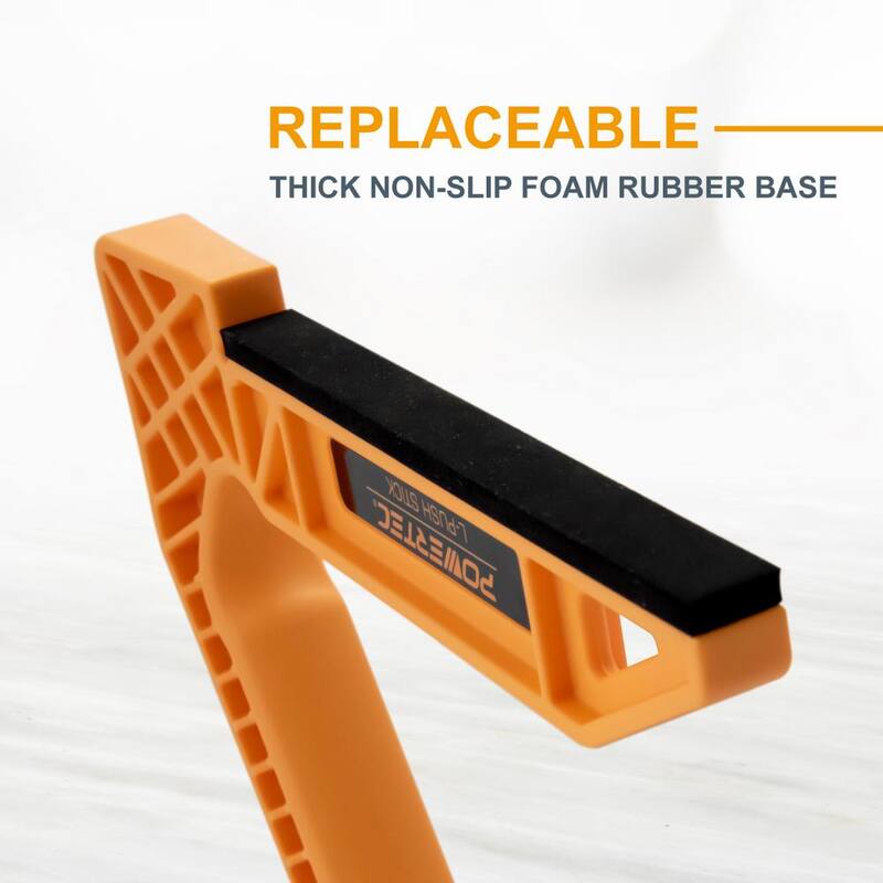 Empuje de plástico en L POWERTEC Deluxe de forma L para herramientas de empuje de carpintería (paquete de 2) - 71338