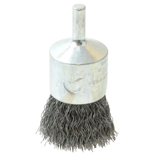 Weiler 1" Crimped Wire End Brush, .0104" Steel Fill - 10010
