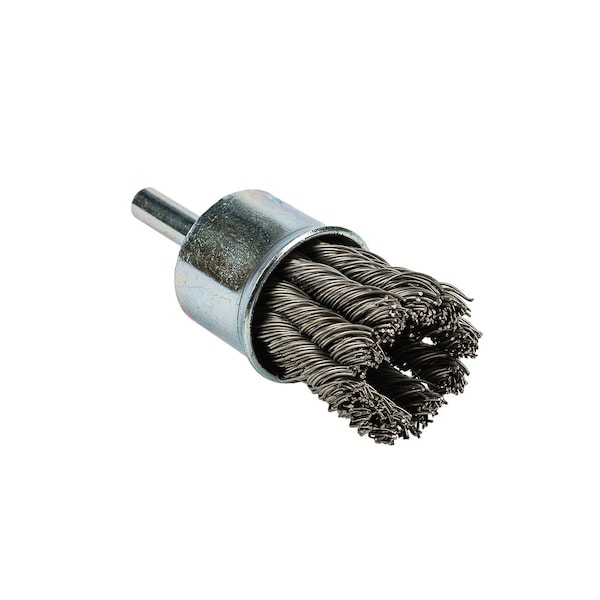 Forney Command PRO End Brush, Knotted, 1 in x .020 in x 1/4 in Shank - 60002