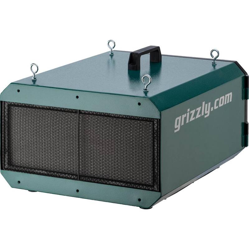 Filtro de aire colgante Grizzly Industrial de 3 velocidades con HEPA - T33150