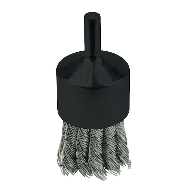 Weiler 1-1/8" Knot Wire End Brush, .014" Stainless Steel Fill - 10031
