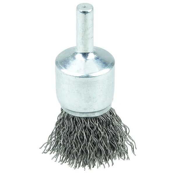 Weiler 3/4" Crimped Wire End Brush, .020" Stainless Steel Fill - 10020