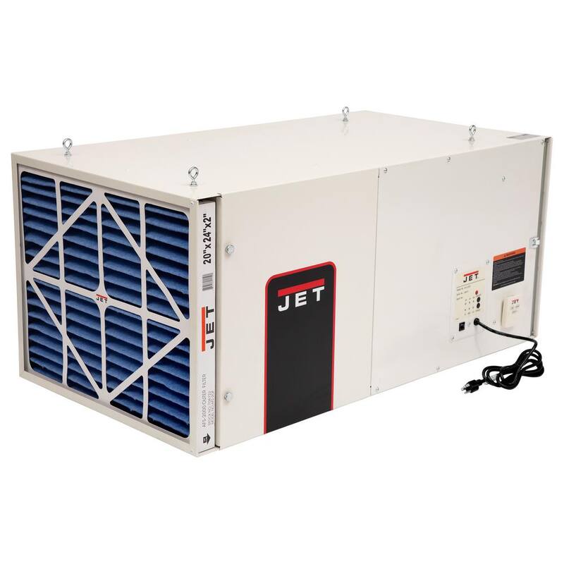Sistema de filtración de aire Jet 800/1200/1700 CFM con control remoto y pre-filtro electrostático, 3 velocidades, 115 voltios, AFS-2000 - 708615