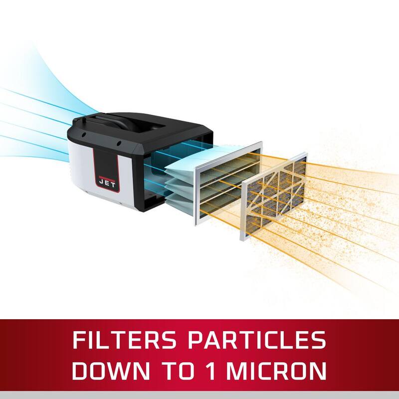 Sistema de filtración de aire Jet AFS-1000C de 1000 CFM y 6 velocidades con control remoto - AFS-1000C