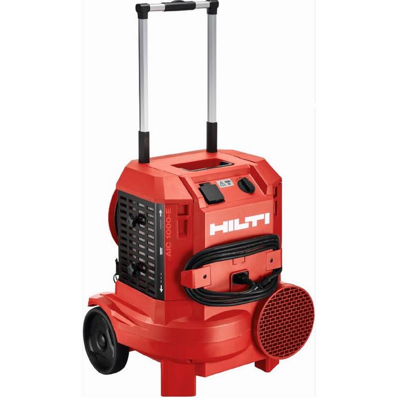 Hilti AIC 1000-E 120 Volt 3.8 Amp 1000 CFM Recolector de polvo/purificador de aire con manguera y 30 prefiltros - 3830509