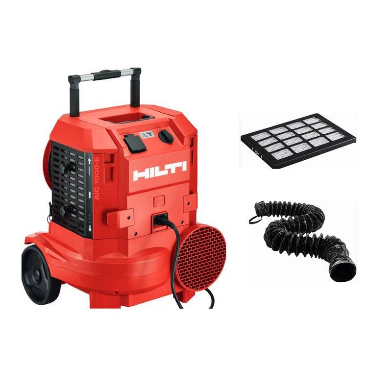 Hilti AIC 1000-E 120 Volt 3.8 Amp 1000 CFM Recolector de polvo/purificador de aire con manguera y 30 prefiltros - 3830509