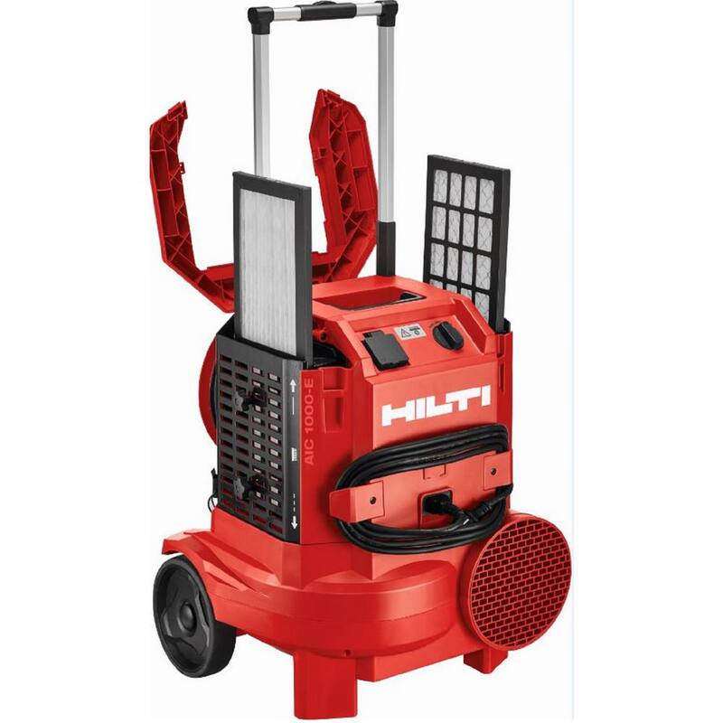 Hilti AIC 1000-E 120 Volt 3.8 Amp 1000 CFM Recolector de polvo/purificador de aire con manguera y 30 prefiltros - 3830509