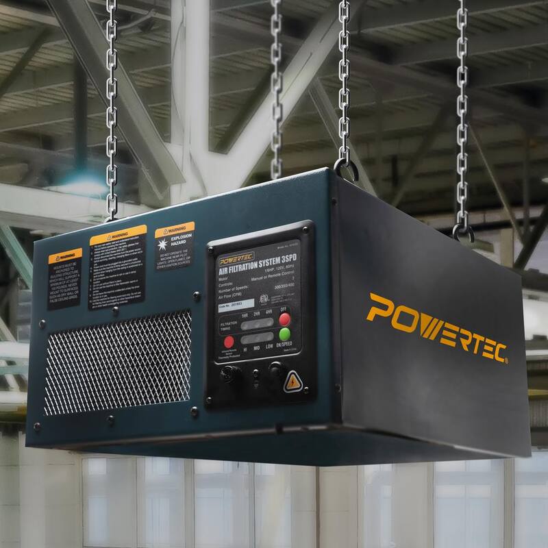 Sistemas de filtración de aire controlados a distancia de 3 velocidades POWERTEC (300/350/400 CFM) - AF4000