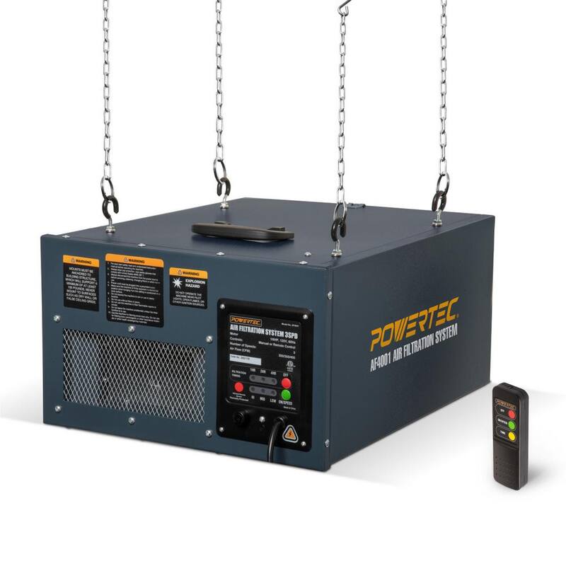Sistemas de filtración de aire controlados a distancia de 3 velocidades POWERTEC (300/350/400 CFM) - AF4000