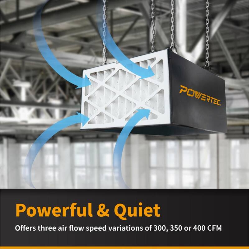Sistemas de filtración de aire controlados a distancia de 3 velocidades POWERTEC (300/350/400 CFM) - AF4000