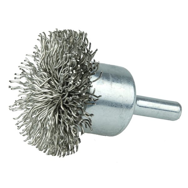 Weiler 1-1/2" Circular Flared Crimped  End Brush, .020" Stainless Steel Fill - 10047