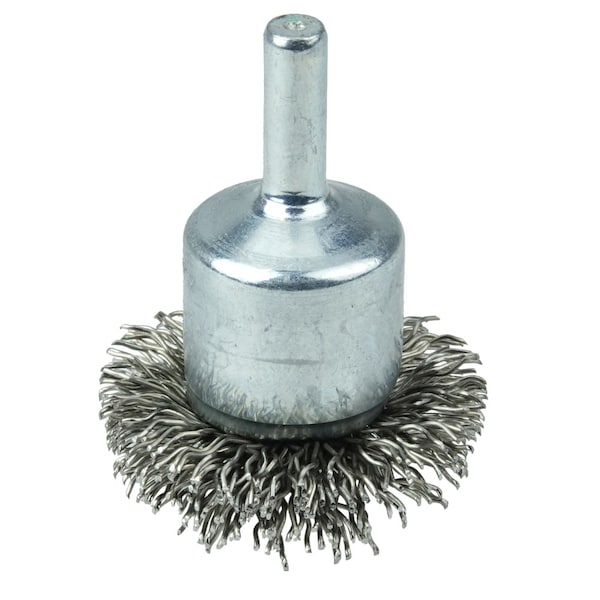 Weiler 1-1/2" Circular Flared Crimped  End Brush, .020" Stainless Steel Fill - 10047