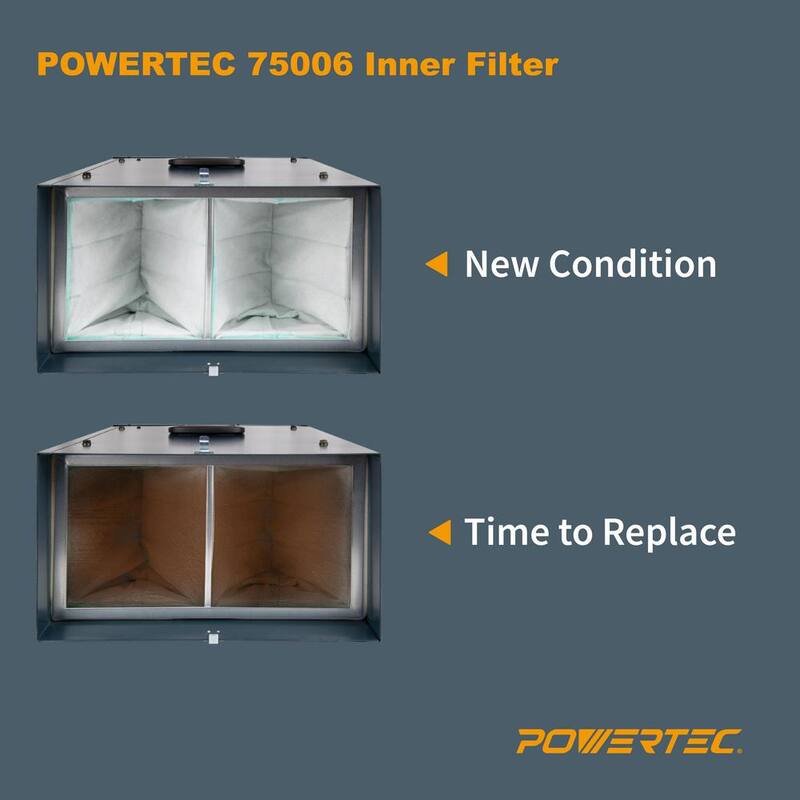 Sistemas de filtración de aire controlados a distancia de 3 velocidades POWERTEC (300/350/400 CFM) con Repuestos de Filtros Internos y Externos (2 de Cada uno) - AF4001C
