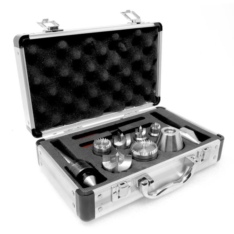 Kit de impulso y centro vivo para torno de madera MT2 WEN con estuche de aluminio (9 piezas) - LA0009