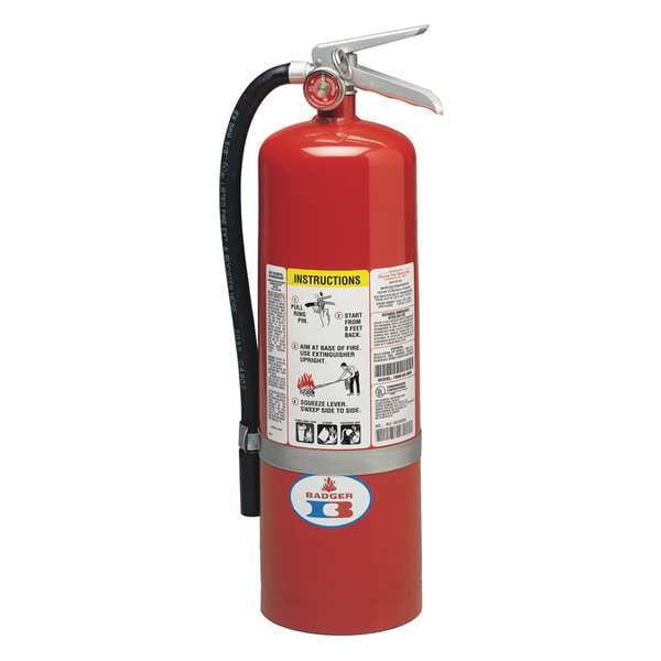 Badger Fire Extinguisher, 10 lb Capacity, Class ABC , UL Rating4A:80B:C , Monoammonium Phosphate - 10-MB-8H