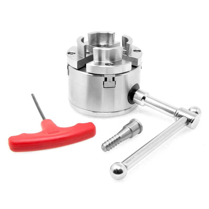 Juego de Chuck de torno de 4 garras centrado automático con llave de 2.75 pulg. y rosca de 1 pulg x 8TPI - LA4275