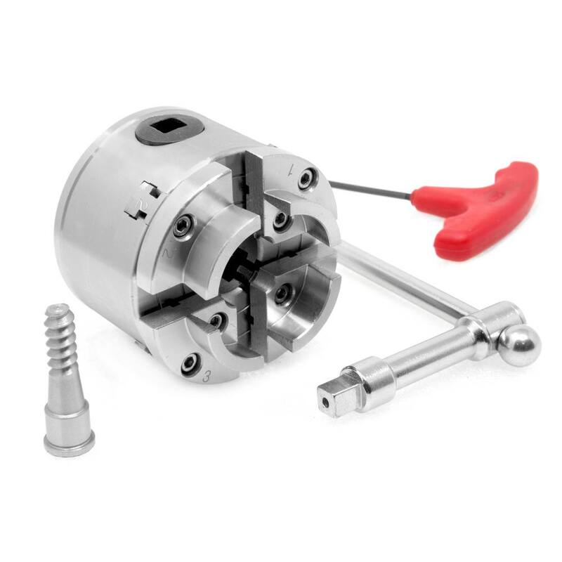 Juego de Chuck de torno de 4 garras centrado automático con llave de 2.75 pulg. y rosca de 1 pulg x 8TPI - LA4275
