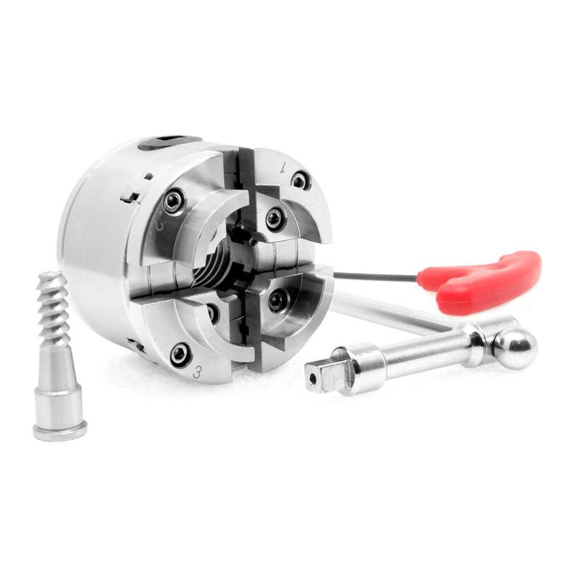 Juego de Chuck de torno de 4 garras centrado automático con llave de 2.75 pulg. y rosca de 1 pulg x 8TPI - LA4275