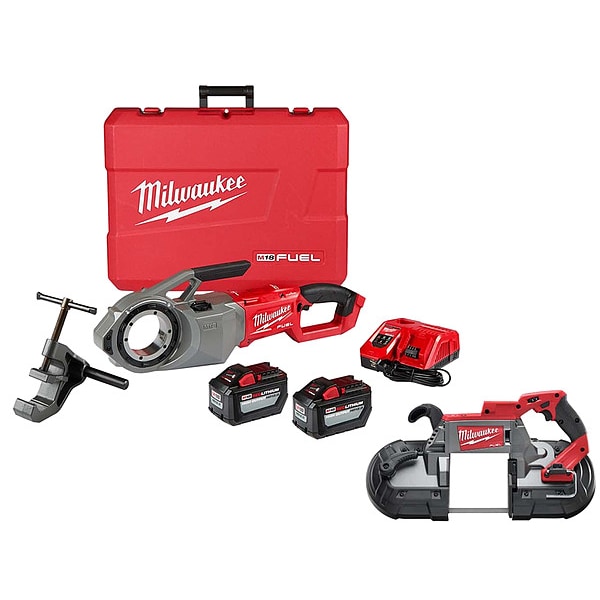 Milwaukee Tool M18 FUEL THREADER KIT + M18 FUEL BANDSAW - 2874-22HD, 2729-20