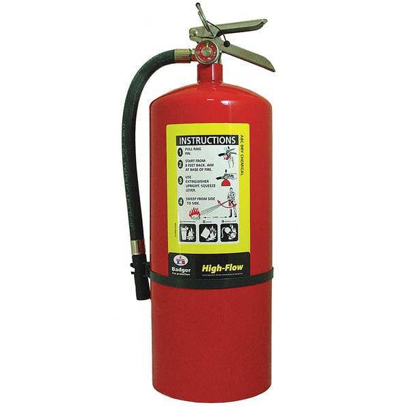 Badger Fire Extinguisher, 20 lb Capacity, Class ABC , UL Rating4A:60B:C , Monoammonium Phosphate - B20M-1-HF