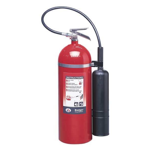 Badger Fire Extinguisher, 20 lb Capacity, Class BC , UL Rating10B:C , Carbon Dioxide 17 sec, Discharge Time: - B20V