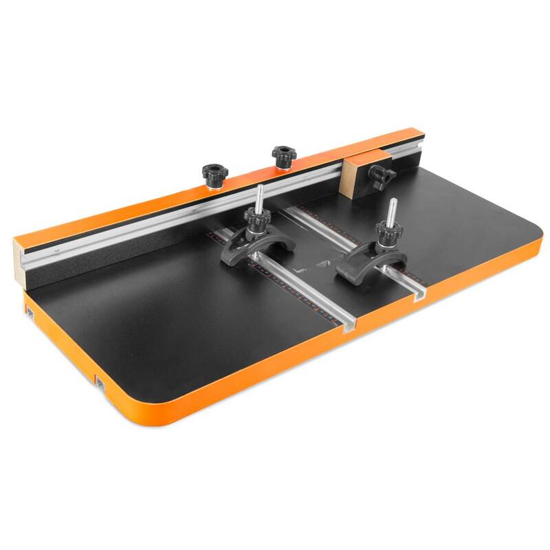 Mesa de taladro de 24 pulgadas por 12 pulgadas con cerca ajustable y bloque de paro - DPA2513