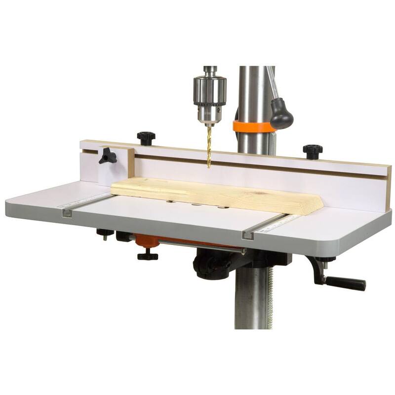 Mesa para taladro de 24 pulgadas por 12 pulgadas con cerca ajustable y bloque de paro - DPA2412T