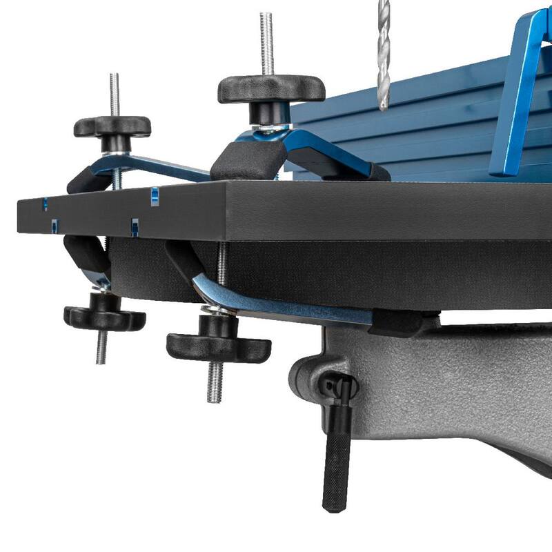 Mesa para taladro de 14 in. x 24 in. POWETEC con sistema de cerco completo de aluminio Multi T-Track para trabajo en madera profesional - 71539.