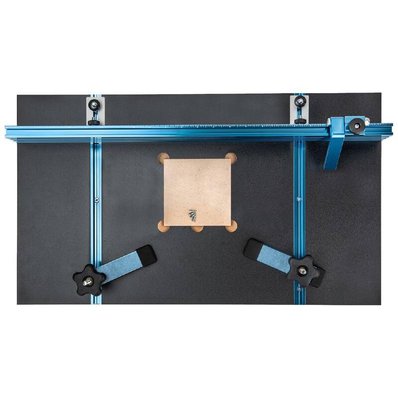Mesa para taladro de 14 in. x 24 in. POWETEC con sistema de cerco completo de aluminio Multi T-Track para trabajo en madera profesional - 71539.