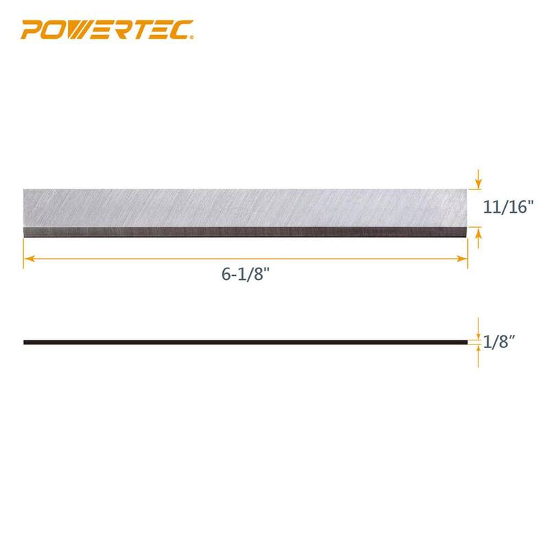 Cuchillas para cepillo de acero de alta velocidad POWERTEC de 6-1/8 pulgadas para Craftsman 21705 922995, Ridgid AC8600 JE080008 JP0610 (paquete de 6) - 14802DDN