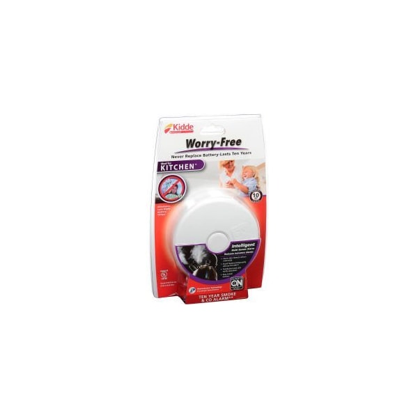 Kidde Kidde P3010K-CO Worry-Free Smoke & CO Alarm, Kitchen, 10-Year Sealed Lithium Battery Operated - 21010170